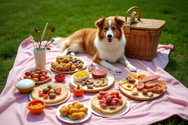Gourmet picnic with pets